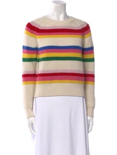 Pre-owned White + Warren Striped Crew Neck Sweater In Multi