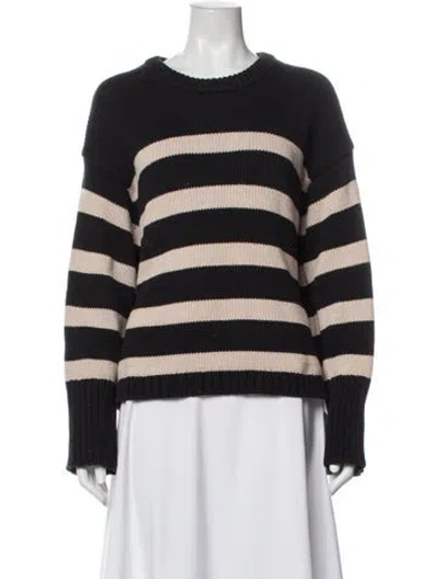 Pre-owned White + Warren Striped Crew Neck Sweater In Multi