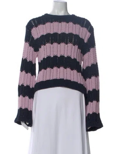 Pre-owned White + Warren Striped Crew Neck Sweater In Multi