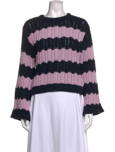 Pre-owned White + Warren Striped Crew Neck Sweater In Multicolor