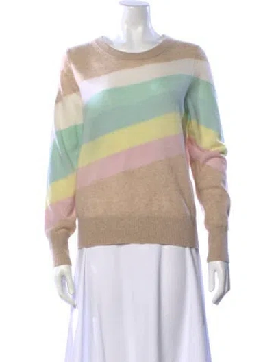 Pre-owned White + Warren Striped Crew Neck Sweater In Neutral