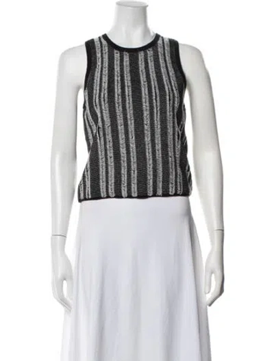 Pre-owned White + Warren Striped Crew Neck Top W/ Tags In Blue