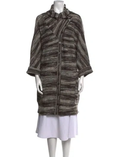 Pre-owned White + Warren Striped Mock Neck Sweater In Multi