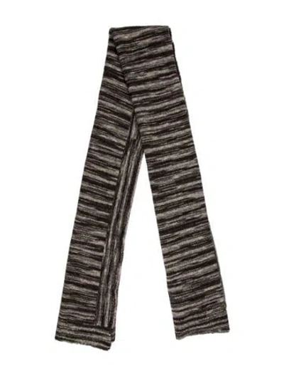 Pre-owned White + Warren Striped Scarf In Black