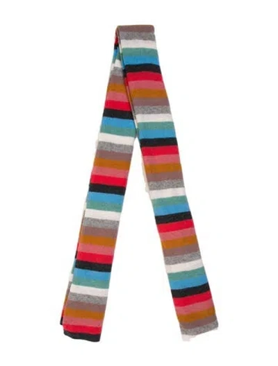 Pre-owned White + Warren Striped Scarf In Neutral