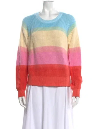 Pre-owned White + Warren Striped Scoop Neck Sweater In Multi