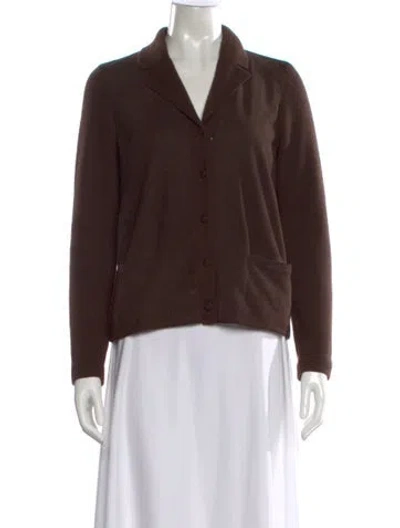 Pre-owned White + Warren Suede V-neck Sweater In Brown