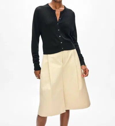 White + Warren Superfine Cashmere Blend Button Cardigan In Black