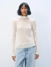 White + Warren Superfine Cashmere Blend Turtleneck White Sweater In White