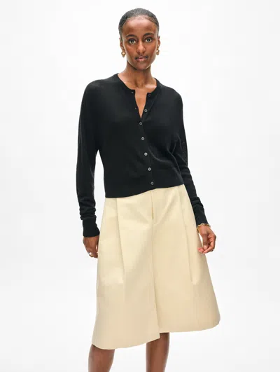 White + Warren Superfine Cashmere Button Cardigan Sweater In Black