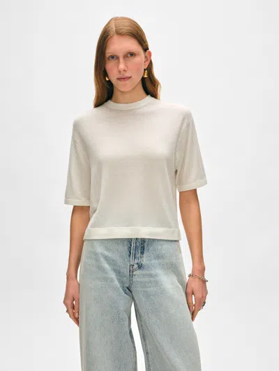 White + Warren Superfine Cashmere T-shirt In White