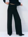 White + Warren Superfine Cotton Wide Leg Pant Black In Blue