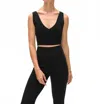 White + Warren Superfine Merino Bralette Sweater In Black In Black
