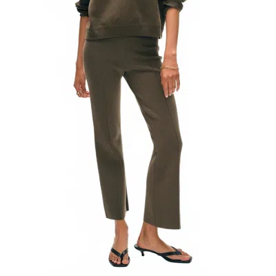 White + Warren Superfine Organic Cotton Kick Flare Pants In Dark Sage In Brown