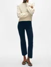White + Warren Superfine Organic Cotton Kick Flare Pants In Navy In Green