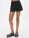 White + Warren Superfine Organic Cotton Shorts In Black In Black
