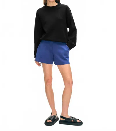 White + Warren Superfine Organic Cotton Shorts In Sapphire
