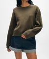 White + Warren Cashmere Crewneck Top In Loden In Multi