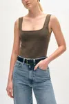 White + Warren Superfine Organic Cotton Tank In Dark Sage In Multi