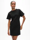 White + Warren Superfine Organic Cotton Waisted Dress In Black In Black