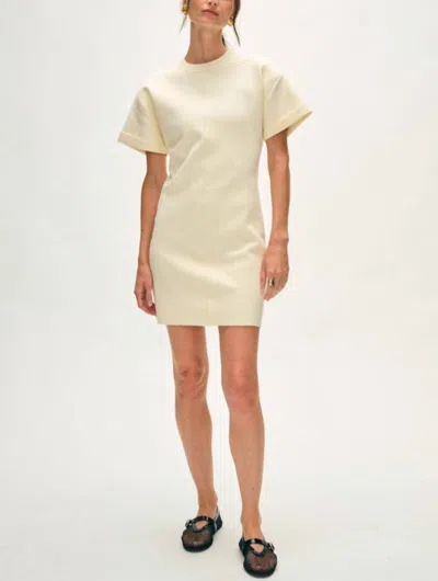 White + Warren Superfine Organic Cotton Waisted Dress In White