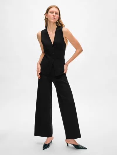 White + Warren Superfine Organic Cotton Waisted Pant In Black