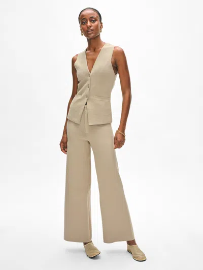 White + Warren Superfine Organic Cotton Waisted Pant In Toasted Almond