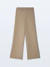 White + Warren Superfine Organic Cotton Waisted Pant In Toasted Almond In Brown