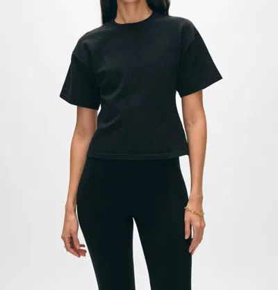 White + Warren Superfine Organic Cotton Waisted T Shirt In Black In Green