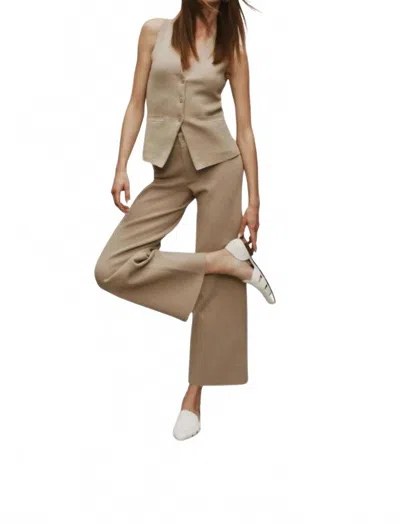 White + Warren Superfine Organic Cotton Wide Leg Pants In Toasted Almond In Gray