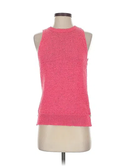 Pre-owned White + Warren Sweater Vest In Pink