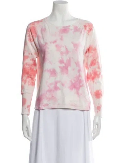 Pre-owned White + Warren Tie-dye Print Crew Neck Sweater In White
