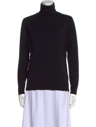 Pre-owned White + Warren Turtleneck Long Sleeve Sweatshirt W/ Tags In Black