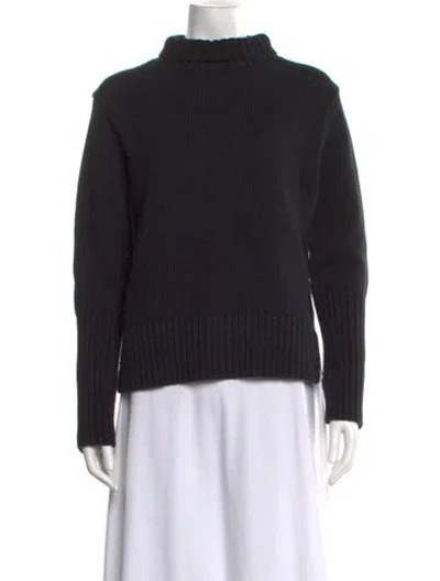 Pre-owned White + Warren Turtleneck Sweater In Black