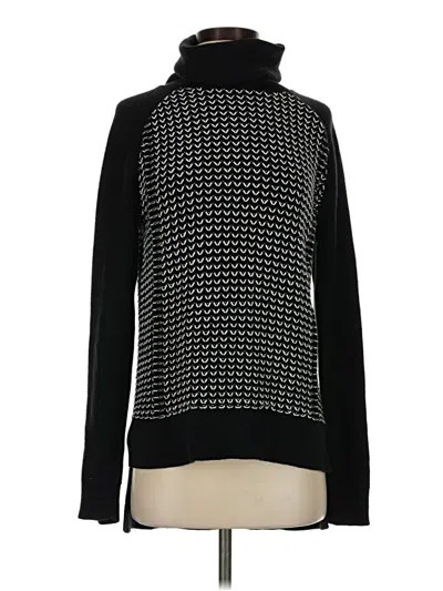 Pre-owned White + Warren Turtleneck Sweater In Black