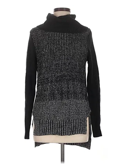 Pre-owned White + Warren Turtleneck Sweater In Black