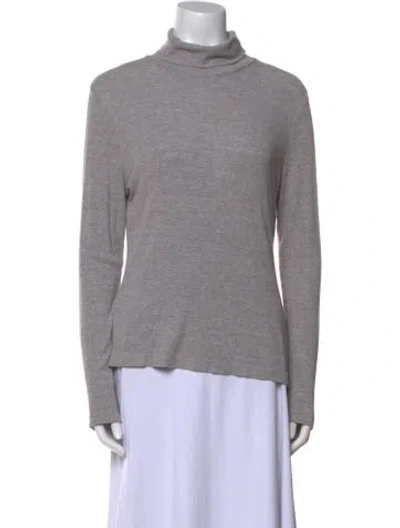 Pre-owned White + Warren Turtleneck Sweater In Gray