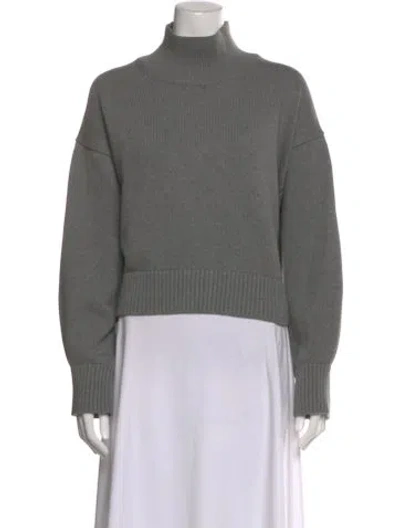 Pre-owned White + Warren Turtleneck Sweater In Gray