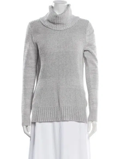 Pre-owned White + Warren Turtleneck Sweater In Gray