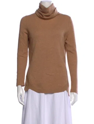 Pre-owned White + Warren Turtleneck Sweater In Orange
