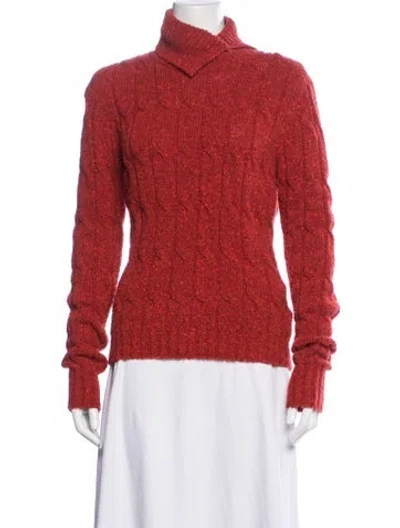 Pre-owned White + Warren Turtleneck Sweater In Red