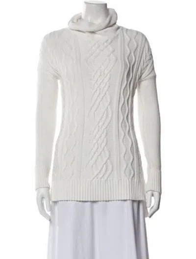 Pre-owned White + Warren Turtleneck Sweater In White