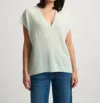 White + Warren V Neck Poncho Top In Seafoam Haze Heather In Multi