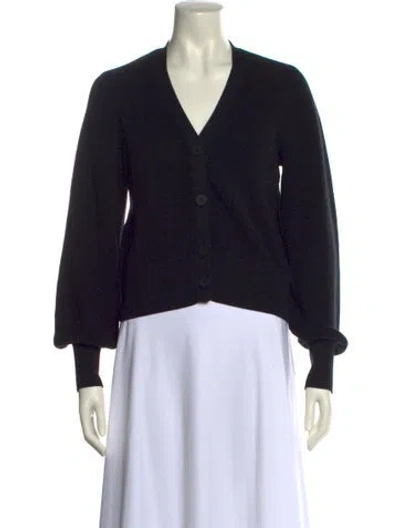 Pre-owned White + Warren V-neck Sweater In Black