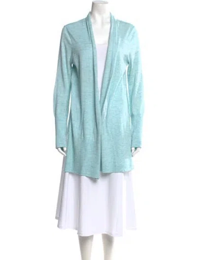 Pre-owned White + Warren V-neck Sweater In Blue