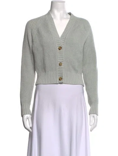 Pre-owned White + Warren V-neck Sweater In Grey