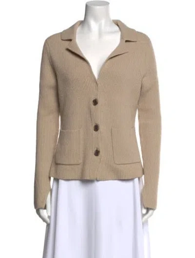 Pre-owned White + Warren V-neck Sweater In Neutral