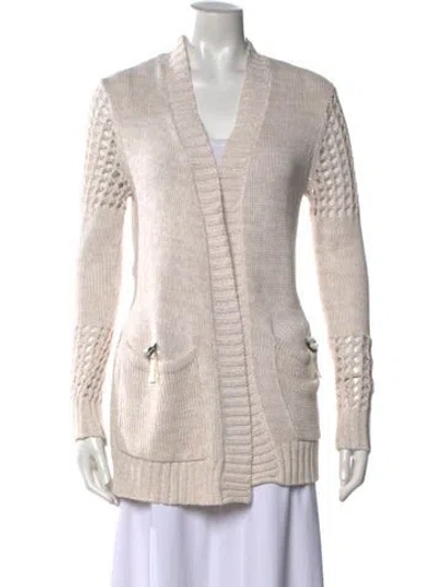 Pre-owned White + Warren V-neck Sweater W/ Tags In Neutral
