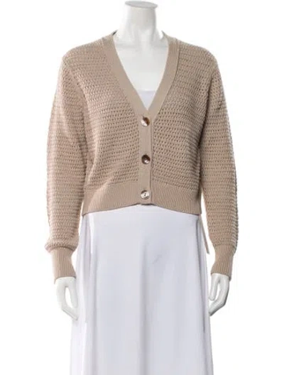 Pre-owned White + Warren V-neck Sweater W/ Tags In Neutral