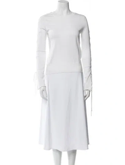 Pre-owned White + Warren V-neck Sweater In White